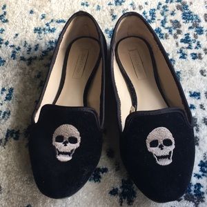 Zara Trafaluc velvet loafers
